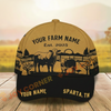 Joycorners Coir Pattern Farm&Cows, Custom Name Cattle Cap (5 Cattle Breeds)