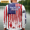 Joycorners American Hooker Hooded UPF Shirt, American Flag Fish Shirt, Long Sleeve Fishing Shirts, Mens Casual Shirts
