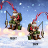Joycorners Custom Name Fishing Santa Ornament, Christmas Fishing Gift 2D Flat LM2211