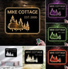 Maxcorners Personalized Forest Metal Sign WITH LED/WITHOUT LED - Rustic Cabin Name Sign With Pine Trees, Wall Art for Lodge & Home MT0110
