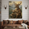 Joycorner Relaxing Deer Coffee and Cigar Mountain View Canvas