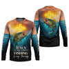 Joycorners Jesus Is My Savior Fishing Is My Therapy SPF Shirts, Jesus Fishing Shirt, Fishing Shirts For Men