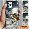 Joycorners Walleye Fishing Moon Ocean Splash Personalized Name Phone Case