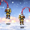Joycorners Custom Name Fire Fighter Ornament, Fire Fighter Christmas Gift 2D Flat LM2211