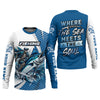 Joycorners Skeleton Fishing Shirts, Where The Sea Meets The Soul, SPF Long Sleeve Shirts, Fishing Shirts For Men