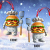 Joycorners Custom Name Chef Santa Ornament, Christmas Gift for Cooking Lover78 2D Flat LM2111