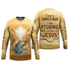 Joycorners I Like Fishing And Believe In Jesus, Fishing UPF Shirts, Fisherman Gift, Fishing Shirts For Men