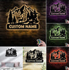 Maxcorners Personalized Deer Metal Sign WITH LED/WITHOUT LED - Mountain Cabin Name Sign, Rustic Wildlife Wall Art for Lodge & Outdoor Decor MT0110