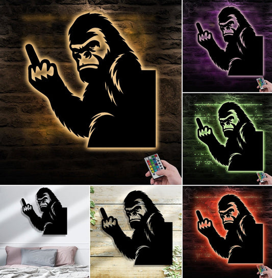 Maxcorners Funny Bigfoot Metal Sign WITH LED/WITHOUT LED - Hilarious Bigfoot Yard Decor, Rustic Outdoor Gag Gift for Man Cave MT0110