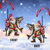 Joycorners Custom Name Santa Fishing Ornament, Fishing Lover Christmas Gift 2D Flat LM2111