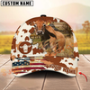 Joycorners American Flag Cowhide Personalized Name 3D Hat