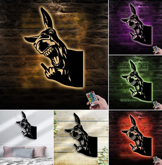 Maxcorners Funny Donkey Metal Sign WITH LED/WITHOUT LED - Hilarious Farm Yard Decor, Gag Gift for Ranch Owners & Outdoor Spaces MT0110