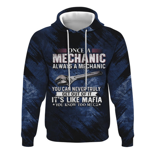 Joycorners Once A Mechanic Always A Mechanic Hoodie Funny Printed Vintage Mechanic Unisex Hoodie with Color Options PT2609