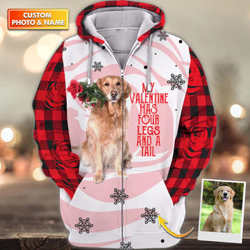 Joycorners Golden Retriever Valentine Day 3D Custom Name And Dog Full Print Shirts