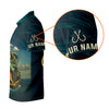 Joycorners Born To Fish Forced To Work Funny Skeleton Fishing UPF Shirts, Presents For Fishermen, Men's Fishing Shirt