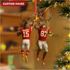 Joycorners Personalized Football Christmas Ornament, Custom Name Deer Players Red Jersey, Funny Kansas City Football Fan Gift Decoration MT2411