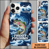 Joycorners Trout Fishing Blue Water Wave Premium Style Sport Personalized Name Phone Case