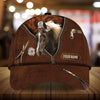 Personalized epic art horse Happiness zip leather pattern cap