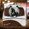 Personalized Isaac epic art horse zip leather with white fur pattern cap