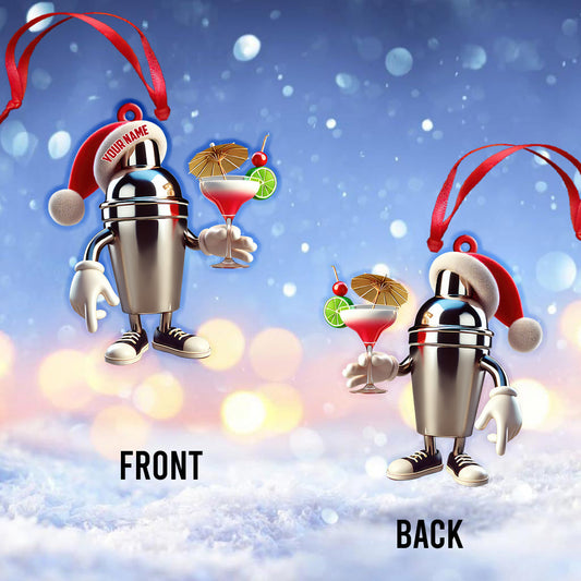 Joycorners Custom Name Bartender Ornament, Barista Christmas Gift 2D Flat LM2211