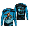 Joycorners Just A Casual Day With Bigfoot And His Shark Fishing UPF Shirts, Funny Fishing Shirt, Presents For Fishermen