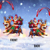 Joycorners Custom Name Santa, Corgi Deer Ornament, Santa Christmas Gift 2D Flat LM2111