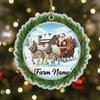 Joycorners Cattle Lover Christmas Santa Cow Family Ornament, Acrylic Ornament (7 Breed Options)