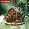 Joycorners Personalized Acrylic Bison Christmas Ornament – Custom Buffalo Barn Holiday Decor MT1111