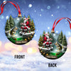 Joycorners Custom Name Santa Fishing Ornament, Fishing Lover Christmas Gift 2D Flat LM2211