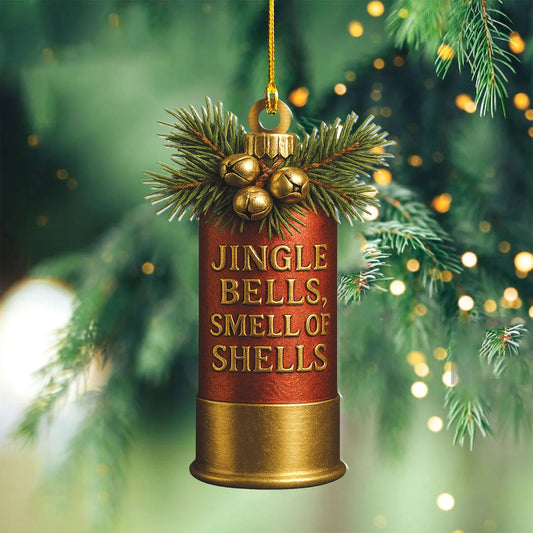 Joycorners Funny Shotgun Shell Christmas Ornament – Rustic Hunting Tree Decoration Gift for Hunters MT1111