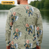 Joycorners Funny Caricature Face Fishing Shirt, Funny Fishing Shirt, SPF Shirt, Fisherman Outfit, Mens Casual Shirts