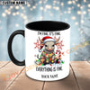 Joycorners White Charolais Cow Christmas Everything Is Fine Custom Name Mug