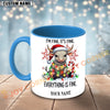 Joycorners White Charolais Cow Christmas Everything Is Fine Custom Name Mug
