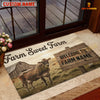 Joycorner Farm Sweet Farm Cow Doormat, Rustic Barn Landscape, Custom Farm Name Welcome Mat (9 Breeds)