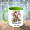 Joycorners White Charolais Cow Christmas Everything Is Fine Custom Name Mug