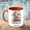 Joycorners White Charolais Cow Christmas Everything Is Fine Custom Name Mug