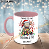 Joycorners White Charolais Cow Christmas Everything Is Fine Custom Name Mug