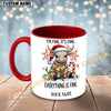 Joycorners White Charolais Cow Christmas Everything Is Fine Custom Name Mug