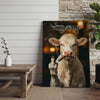 Joycorner Charolais Smoking Cow Flipping Finger Attitude Wall Art Custom Name Rustic Canvas