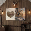 Joycorner Deer Couple Heart Carved Wood Rustic Personalized Canvas