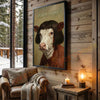 Joycorners Whimsical Hereford Farm Cow Portrait Personalized Name Canvas