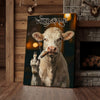 Joycorner Charolais Smoking Cow Flipping Finger Attitude Wall Art Custom Name Rustic Canvas