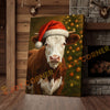 Joycorner Hereford Cow Santa Hat Christmas Tree 3D Wrapped Canvas