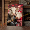 Joycorners Cattle Cow Funny Romantic Charolais  Couple Personalized Name Canvas