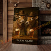 Joycorner Jersey Cow Cowboy Beer Bar – Personalized Farm Name 3D Wrapped Canvas