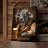 Joycorners Cattle Cow Farmhouse Brahman Cow Drinking Beer Personalized Name Canvas