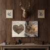 Joycorner Deer Couple Heart Carved Wood Rustic Personalized Canvas