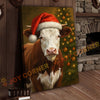 Joycorner Hereford Cow Santa Hat Christmas Tree 3D Wrapped Canvas