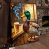 Joycorner Mallard Duck Cigar Beer Bar Scene 3D Wrapped Canvas