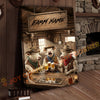 Joycorner Charolais Cow Trio Western Saloon Beer Cheers Rustic Bar Sign Customized Farm Name Canvas